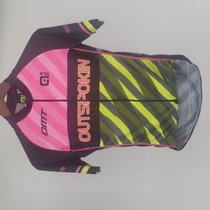 Women's Outspoken Bicycles Cycling Jersey Short Sleeve Full Zip - Size  Medium